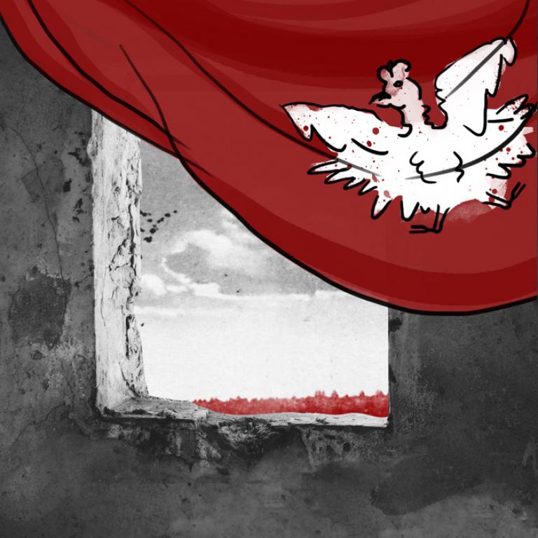Czerwona Flaga i orzeł biały